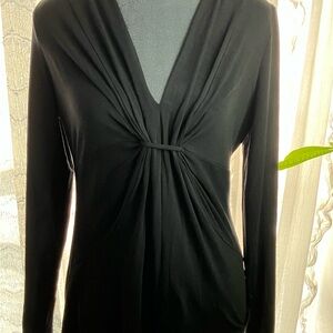 Kenneth Cole Black V-Neck Blouse